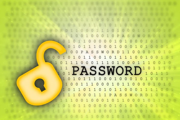 Abstract background, binary code and lock icon — Stock Photo, Image