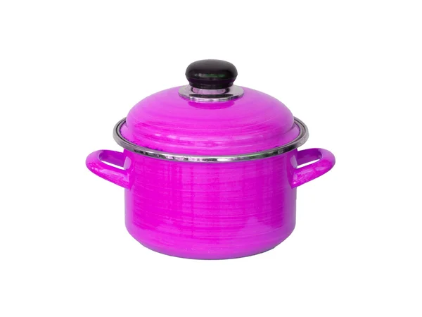 Eski pembe metal pot pişirme — Stok fotoğraf