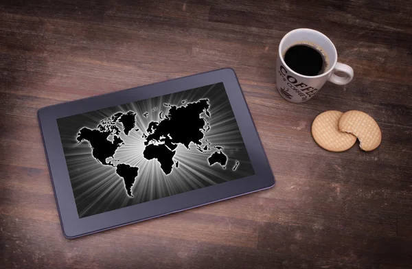 Dünya Haritası Tablet — Stok fotoğraf