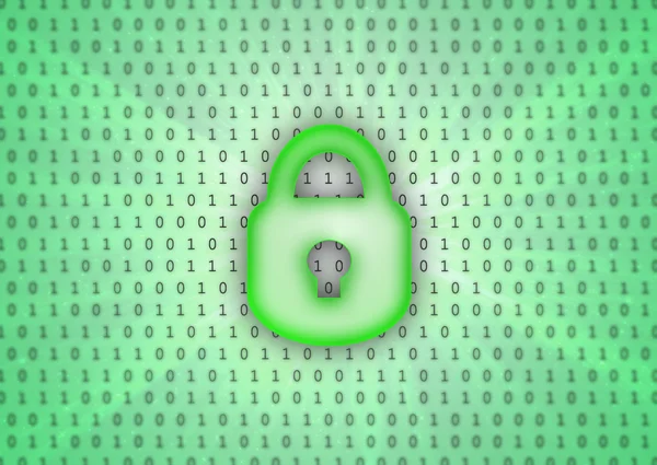 Abstract background, binary code and lock icon — Stock Photo, Image