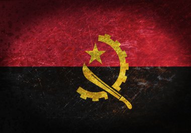 Eski paslı metal işareti bir bayrak ile