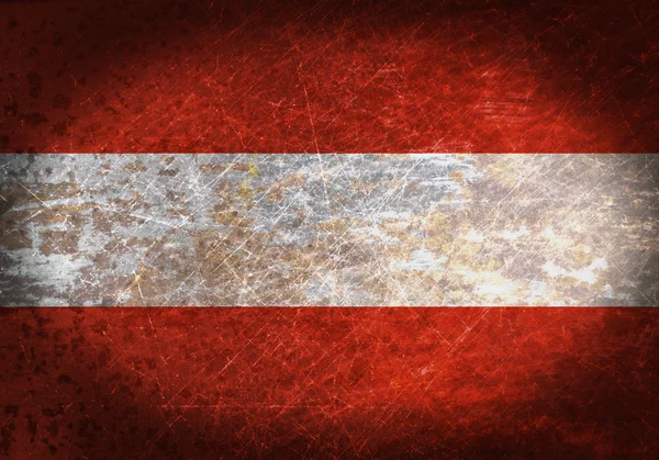 Gammal Rostig metall skylt med en flagga — Stockfoto