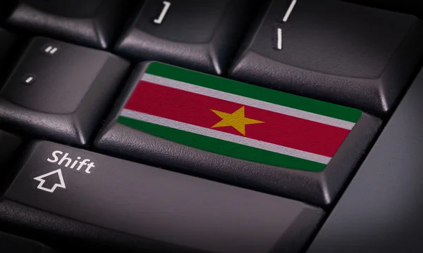 Bandera en el teclado — Foto de Stock