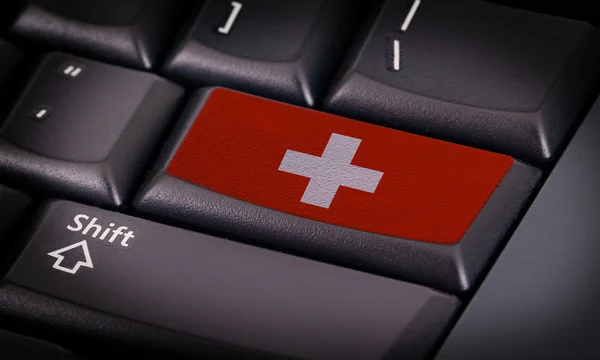 Flagge auf Tastatur — Stockfoto