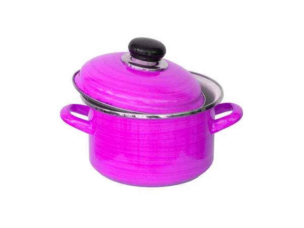 Eski pembe metal pot pişirme — Stok fotoğraf