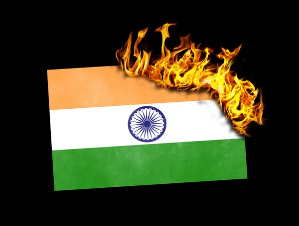 Flag burning - India — Stock Photo, Image