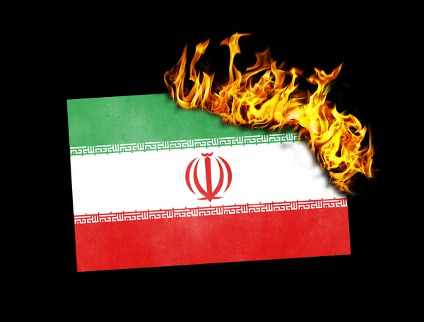 船旗燃烧-伊朗 — 图库照片