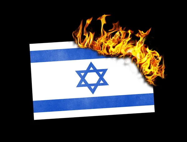 Flag burning - Israel — Stock Photo, Image