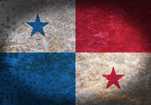 Eski paslı metal işareti bir bayrak ile