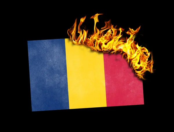 Bandeira burning - Romania — Fotografia de Stock