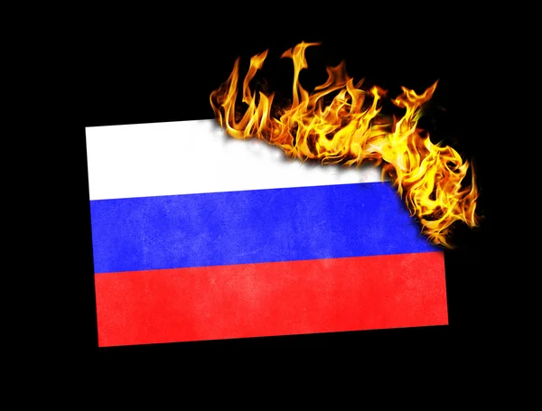 Quema de la bandera - Rusia — Foto de Stock