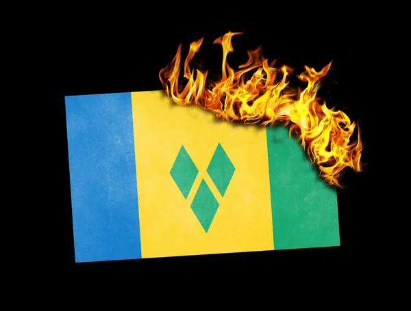 Flagga burning - Saint vincent och Grenadinerna — Stockfoto