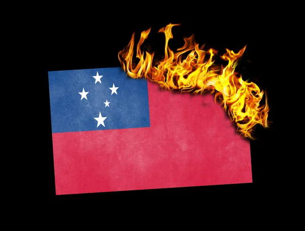 Flaggenverbrennung - Samoa — Stockfoto