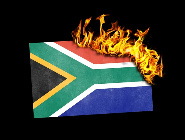 Brucia bandiera - Sud Africa — Foto Stock
