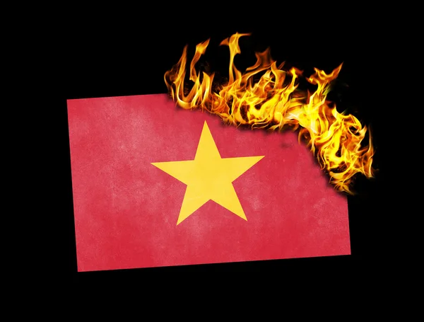 Brûlage des drapeaux - Vietnam — Photo