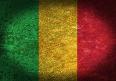 Eski paslı metal işareti bir bayrak ile