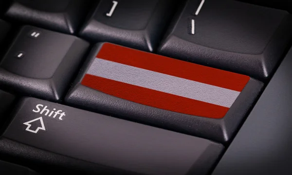 Bandera en el teclado —  Fotos de Stock