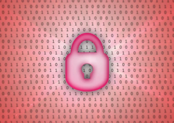 Abstract background, binary code and lock icon — Stock Photo, Image