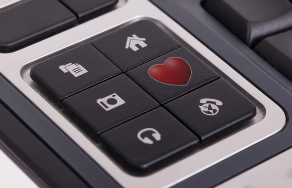 按钮上的键盘-爱 — 图库照片