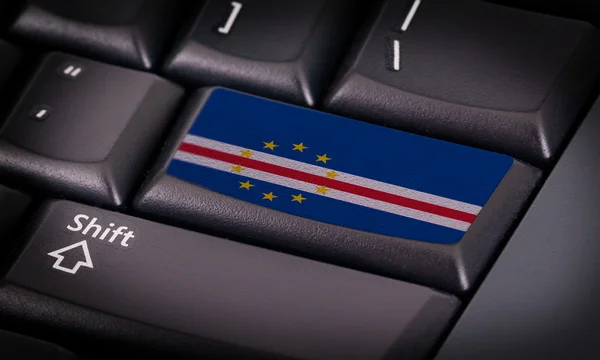 Bandera en el teclado — Foto de Stock