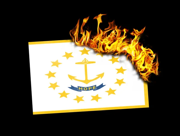 Vlag branden - Rhode Island — Stockfoto