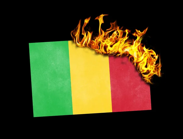 Flag burning - Mali — Stock Photo, Image