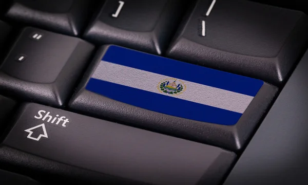 Bandera en el teclado — Foto de Stock