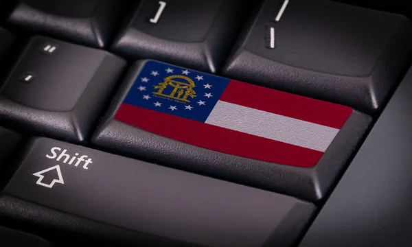 Bandera en el teclado — Foto de Stock