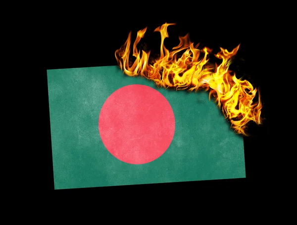 Brûlage du drapeau - Bangladesh — Photo