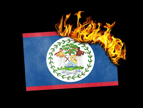 Flag burning - Belize — Stock Photo, Image