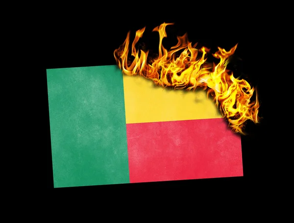 Vlag branden - Benin — Stockfoto