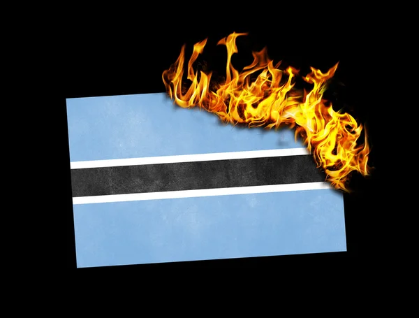 Flaga, spalanie - Botswana — Zdjęcie stockowe