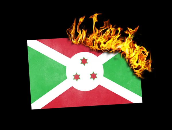 Flaggenverbrennung - Burundi — Stockfoto