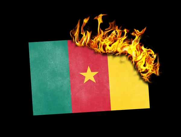 Flag burning - Cameroon — Stock Photo, Image