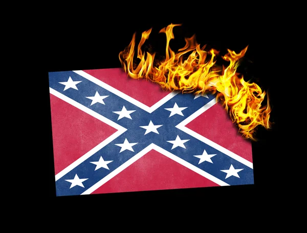 Flag burning - Confederate flag — Stock Photo, Image