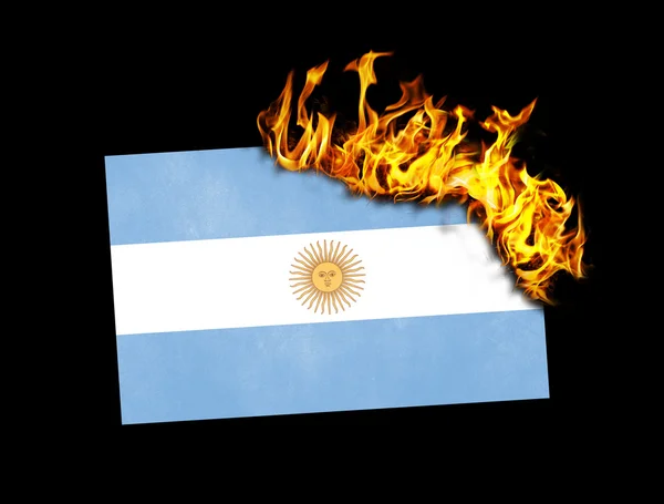 Flaga, spalanie - Argentyna — Zdjęcie stockowe