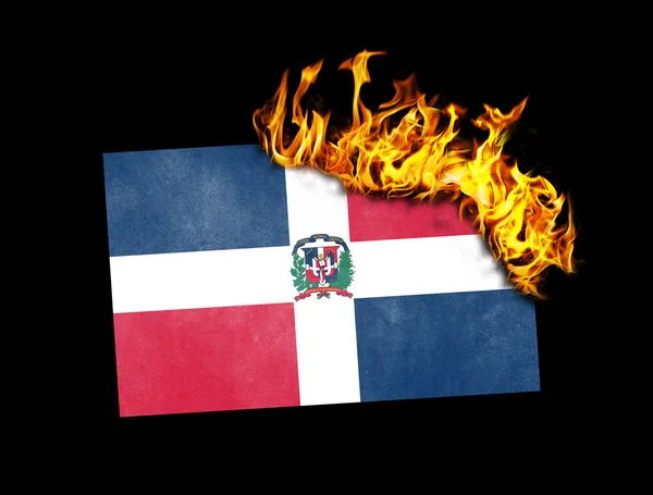Flaga, spalanie - Dominikana — Zdjęcie stockowe