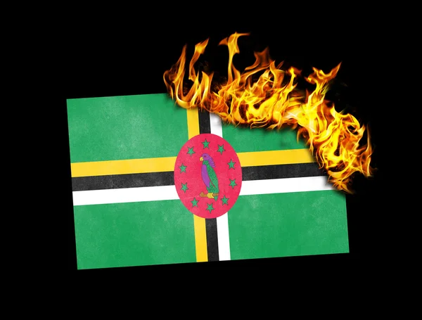 Flag burning - Dominica — Stock Photo, Image