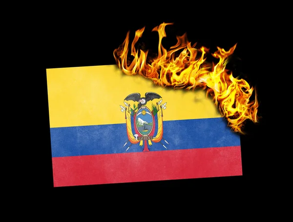 Flag burning - Ecuador — Stock Photo, Image