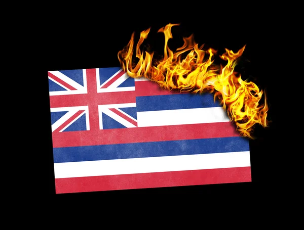 Flag burning - Hawaii — Stock Photo, Image