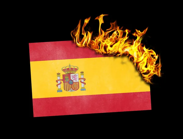 Flagga burning - Spanien — Stockfoto