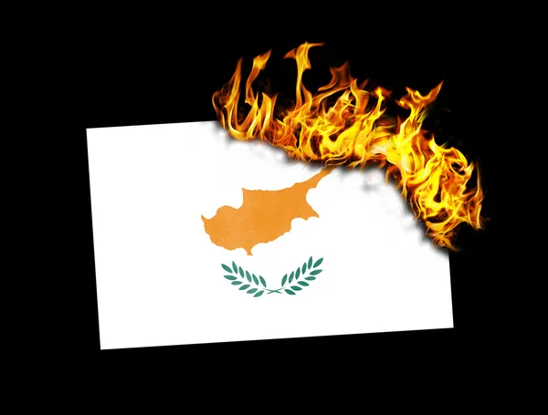 Σημαία καύση - Κύπρος — Φωτογραφία Αρχείου