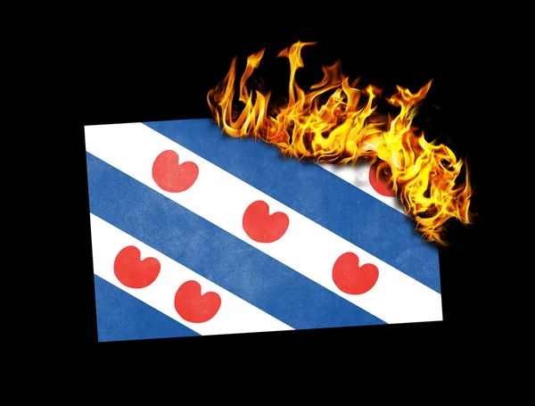 Flag burning - Friesland — Stock Photo, Image