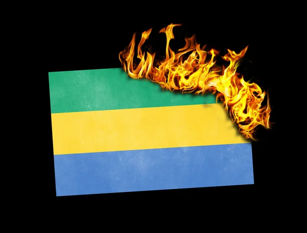 Vlag branden - Gabon — Stockfoto