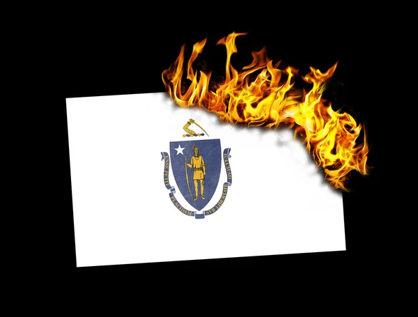 Brûlage du drapeau - Massachusetts — Photo