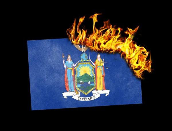 Flag burning - New York — Stock Photo, Image