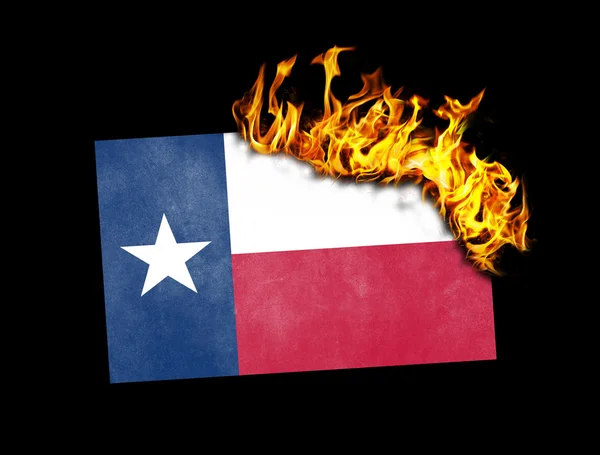 Flagga burning - Texas — Stockfoto