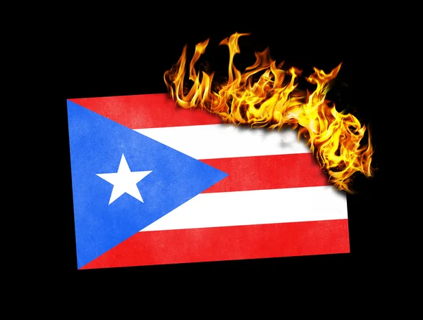 Flaga, spalanie - Puerto Rico — Zdjęcie stockowe