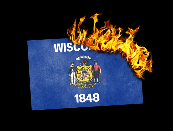 Quema de la bandera - Wisconsin — Foto de Stock