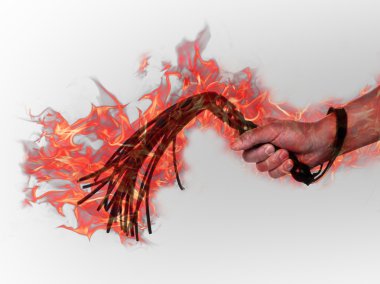 Siyah deri kırbaç kırbaç